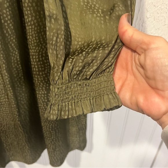 LOFT Olive Long Sleeve Square Neck Babydoll Dress size X small - Picture 4 of 13